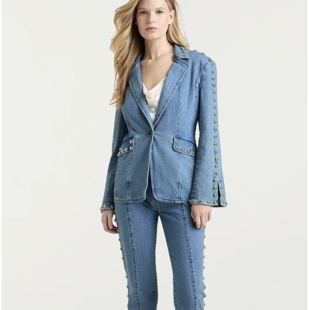 Cinq a sept Milly Studded Denim Jacket - Picture 6 of 10
